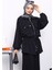 Siyah Fermuarlı Tunik Pantolonlu Modal Takım 3