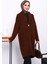 Kahverengi Tek Düğmeli Angora Yumoş Triko Hırka 2