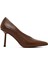 Kadın Kahverengi Ince Topuklu Deri Stiletto 25AFD100618 1