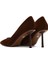 Kadın Kahverengi Ince Topuklu Süet Deri Stiletto 25AFD100710 6
