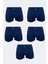 Erkek Lacivert 5 Li Pamuk Elastan Boxer 5M074 1