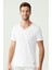 80199 Erkek Beyaz 2'li Kısa Kol V Yaka Atlet 3