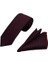 Bordo Lacivert Desenli Kravat ve Mendil Set 3