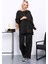 Siyah Çantalı Simli Tunik Pantolonlu Triko Takım 1
