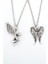 2'li Melek Kanadı - Peri Gümüş Kaplama Kolye Seti 1