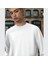 Unisex Şardonlu Relaxed Fit Oversize Sweatshirt Beyaz 4
