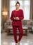 Kadın Bordo Polar Pijama Takım 1