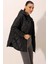 Kadın Siyah Kapüşonlu Kapitone Mont 3