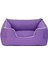 Techmrt Pet Comfort Alpha Kedi ve Köpek Yatağı Mor W Beyaz Biye S 60X50CM 1