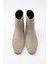 Bot 2520 - Küt Burun Arka Fermuarlı Vizon Süet Kadın Bot 3