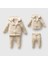 8349N Erkek Bebek Triko Fermuarlı Hırkalı 2'li Naturel Yün Takım 1