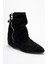 Noar Siyah Süet Hakiki Deri Büzgülü Fermuarlı Kadın Bot 3