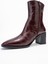 Chara Bordo Baskı Kadın Kalın Topuklu Bot 4