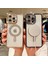 Apple iPhone 15 Pro Max Uyumlu Taşlı Magsafe Şarj Özellikli Kamera Korumalı Simli Kılıf 3
