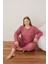 Kadın Kışlık Büyük Beden Curve Nakışlı Desenli Yakası Düğmeli Uzun Kollu Pijama Takımı 1
