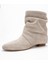 Noar Bej Süet Hakiki Deri Büzgülü Fermuarlı Kadın Bot 4