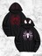 Örümcek Baskılı Sevgili Çift Kombini Kapüşonlu Sweatshirt & Hodie - Siyah 1