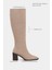 Isabella Koyu Bej Süet Sivri Burun Topuklu Kadın Çizme 4