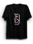 Sevgililer Günü Için Özel Tasarım Love Baskılı T-Shirt - Siyah 1