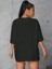 Kadın Baskılı Oversize T-Shirt - Siyah 2
