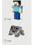 Minecraft Steve ve Gri Kurbağa Frog Set Hareketli Eklemli Figür 1