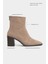 Casey Koyu Bej Süet Arka Fermuar Detay Kadın Topuklu Bot 2