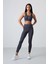 Antrasit Polyester Esnek Standart Fit Performans Kadın Tayt Takım 95332 2
