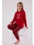 Kırmızı Bisiklet Yaka Uzun Kol Kız Çocuk Pijama Takım 1