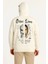 Erkek Kapşonlu Sweatshirt - Oversize 'other Lives' Ön & Arka Baskılı- Beyaz 2