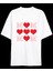Anneler Gününe Özel Tasarım Mom Kalp Baskılı T-Shirt - Beyaz 1