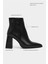 Juanita Siyah Raşel Rustik Desen Fermuar Detay Kadın Topuklu Bot 3