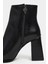 Juanita Siyah Raşel Rustik Desen Fermuar Detay Kadın Topuklu Bot 5