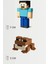 Minecraft Steve ve Kahverengi Kurbağa Frog Set Hareketli Eklemli Figür 1