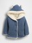 Bebek Mavi Sherpa Astarlı Yün Ceket 1