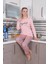 Kadın Penye Uzun Kol Pijama Takım Pembe 3