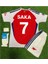 Arsenal 2024/25 Iç Saha Kırmızı Çocuk Bukayo Saka Forması 4lü Set 1