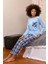 Kadın Uzun Kol Penye Pijama Takım Mavi 4
