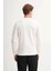 Slim Fit Şardonsuz Pamuklu 3 Iplik Ekru Erkek Sweatshirt 53980 3