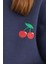 3 Iplik Kiraz Baskılı Oversize Sweatshirt 3