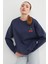 3 Iplik Kiraz Baskılı Oversize Sweatshirt 4