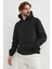 3 Iplik Keep Going Yazı Baskılı Kapüşonlu Oversize Sweatshirt 4