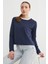 3 Iplik Şardonsuz Yakası Ribanalı Sweatshirt 1
