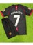 Cristiano Ronaldo United Siyah Çocuk Futbol Forması Hava Alabilen Polyester Kumaş Halısaha Forması 1