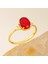 14K Gold Oval-Cut Ruby Ring, Unique Precious Stone Engagement Ring 4
