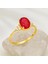 14K Gold Oval-Cut Ruby Ring, Unique Precious Stone Engagement Ring 5