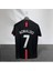Man. United Ronaldo Baskılı 2007 Retro Siyah Kısa Kol Futbol Forması Özel Forma Kumaşı 1