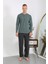 Erkek Penye Uzun Kol Pijama Takımı Haki 2
