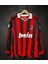 Milan 2006 Ronaldinho 10 Beyaz Yaka Kırmızı Siyah Uzun Kol Taraftar Forması 2