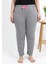 Kadın Pamuklu Büyük Beden Alt Pijama Gri 5