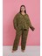 Kadın Büyük Beden Tropikal Yaprak Desenli Düğmeli Pijama Takımı 5